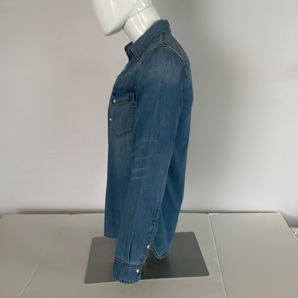 7 For all Mankind Mens Denim Snap Shirt - Picture 7 of 16